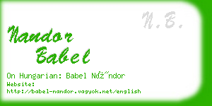 nandor babel business card